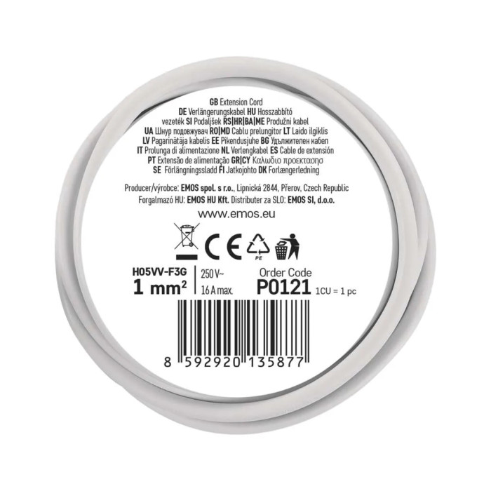 Мережевий подовжувач EMOS P0121
