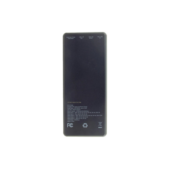 Батарея універсальна Energizer 27000mAh Li-pol PD/65W for laptop, black (UE27062PQ)
