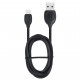 Дата кабель USB 2.0 AM to Lightning 1.0m Black Ergo (LI97)