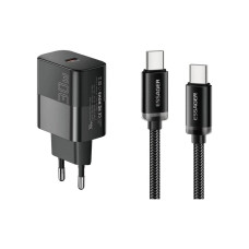 Зарядний пристрій Essager USB-C PD30W + cable USB-C to USB-C 60W black (E30JSB1-SYTT1-T)