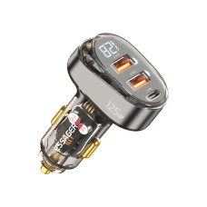 Зарядний пристрій Essager 2xUSB + 1xUSB-C 125W QC3.0/PD3.0 Display Car Charger (ECC2AC-FM12-Z)