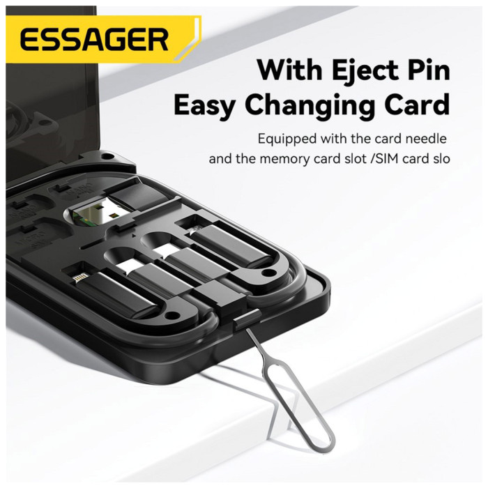 Дата кабель USB charging cable set Treasure box 0.28m Essager (ECJHZ-JH01-P)