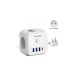 Зарядний пристрій Essager 3xUSB + 1xUSB-C 7-in-1 white (ECTAC-MFB02-Z)
