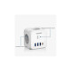 Зарядний пристрій Essager 3xUSB + 1xUSB-C 7-in-1 white (ECTAC-MFB02-Z)