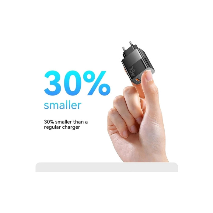 Зарядний пристрій 1xUSB-C + 1xUSB 33W Essager (ECTAC-PCB01-P)