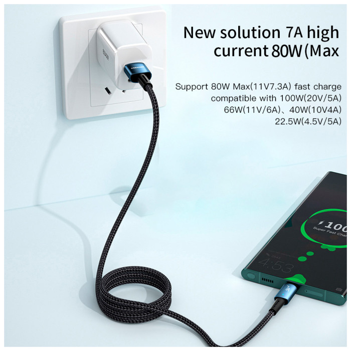 Дата кабель USB 2.0 AM to USB-C 1.0m 100W black Essager (EXC7A-CG01-P)