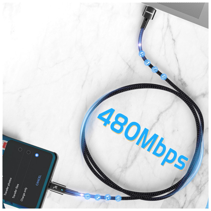 Дата кабель USB 2.0 AM to USB-C 1.0m 7A 100W blue Essager (EXC7A-CG03-P)