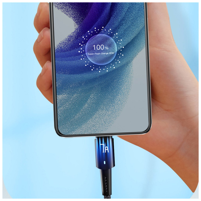 Дата кабель USB 2.0 AM to USB-C 1.0m 7A 100W blue Essager (EXC7A-CG03-P)