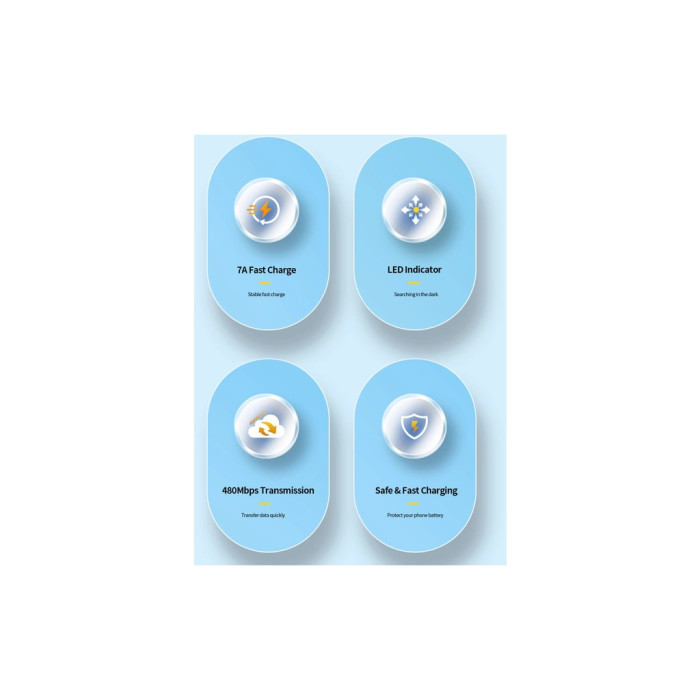 Дата кабель USB 2.0 AM to USB-C 2.0m 100W blue Essager (EXC7A-CGA03-P)