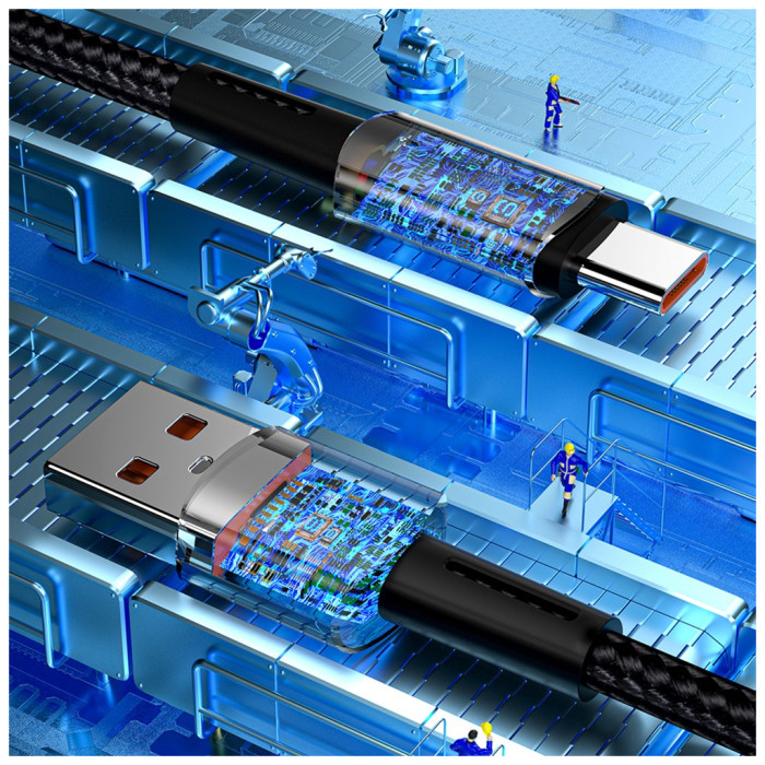 Дата кабель USB 2.0 AM to USB-C 0.5m 7A 100W black Essager (EXC7A-CGB01-P)