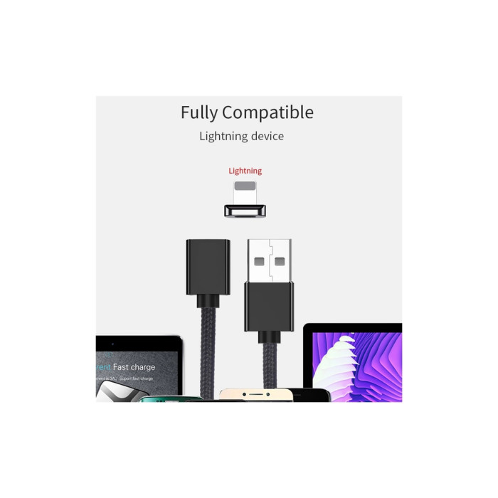 Дата кабель USB 2.0 AM to Lightning Magnetic black Essager (EXCCXL-ML01)