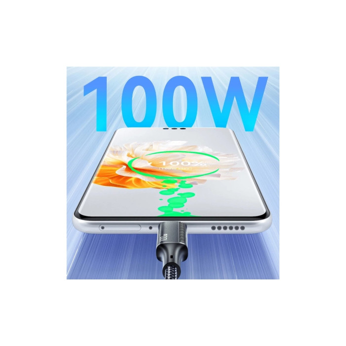 Дата кабель USB 2.0 AM to Lightning + Micro 5P + USB-C 1.2m 100W Essager (EXCMTL-JJ01-P)