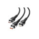 Дата кабель USB 2.0 AM to Lightning + Micro 5P + Type-C 1.2m 66W black Essager (EXCMTL-XJ01)