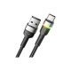 Дата кабель USB 2.0 AM to USB-C 0.5m 3A LED black Essager (EXCT-XCDB01)