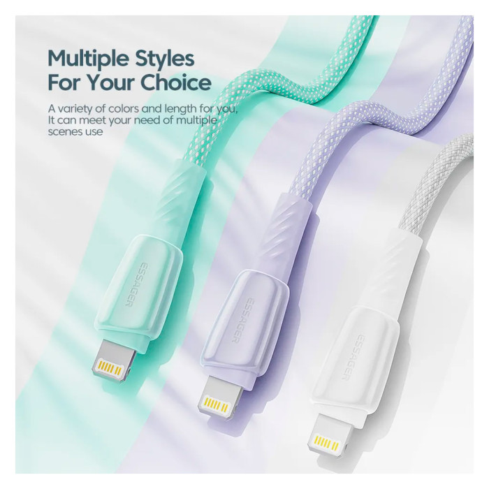 Дата кабель USB-C to Lightning 1.0m 3A purple Essager (EXCTL-CH05)