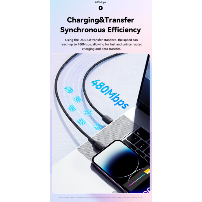 Дата кабель USB-C to Lightning 2.0m 20W blue Essager (EXCTL-WLA03-P)