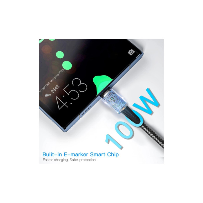 Дата кабель USB-C to USB-C 1.0m 100W black Essager (EXCTT1-CG01)