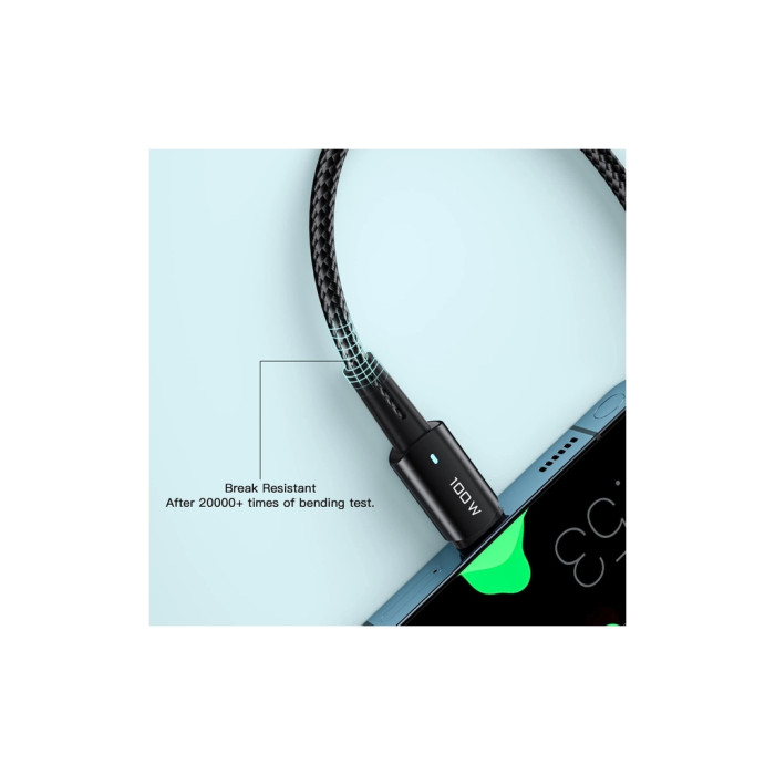 Дата кабель USB-C to USB-C 2.0m 100W black Essager (EXCTT1-CGA01)