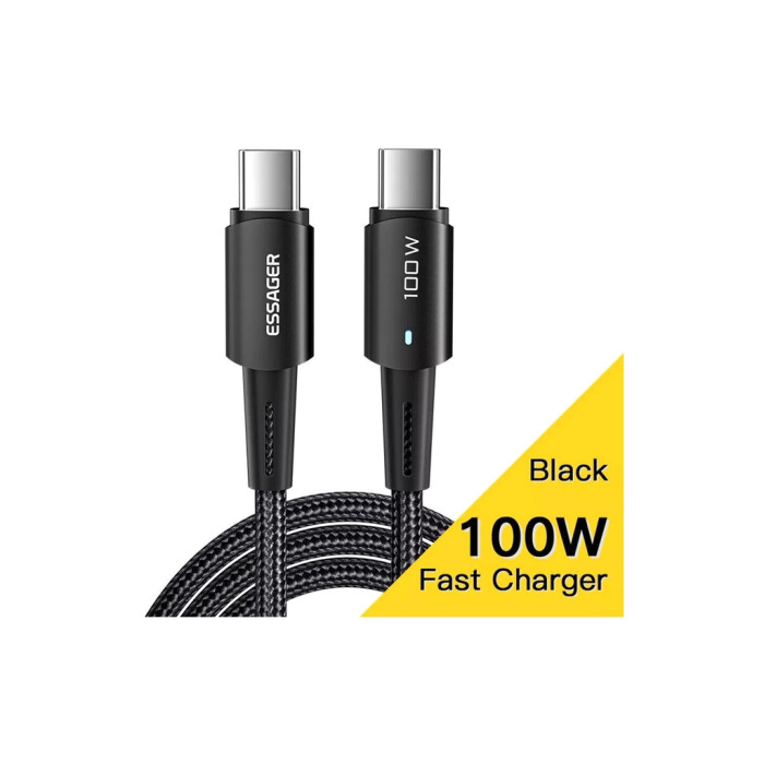Дата кабель USB-C to USB-C 0.5m 100W black Essager (EXCTT1-CGB01)
