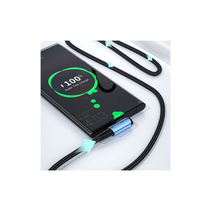 Дата кабель USB-C to USB-C 3.0m 100W 90° corner black Essager (EXCTT1-CGWTC01)