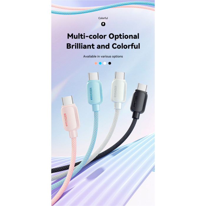 Дата кабель USB-C to USB-C 1.0m 100W white Essager (EXCTT1-WL02-P)