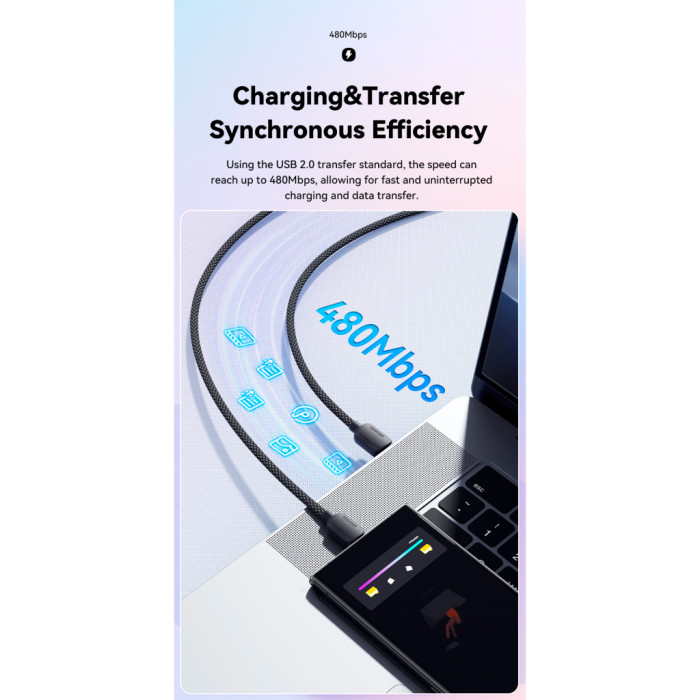 Дата кабель USB-C to USB-C 1.0m 100W white Essager (EXCTT1-WL02-P)
