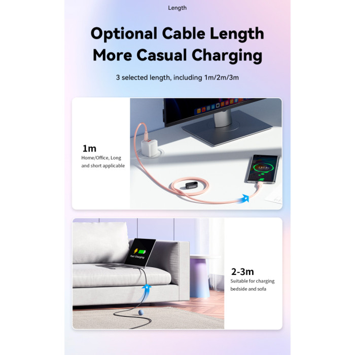 Дата кабель USB-C to USB-C 3.0m 100W black Essager (EXCTT1-WLC01-P)