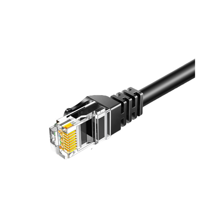 Патч-корд 3м UTP cat 6 RJ45 TopSpeed Ethernet Round Cable Black Essager (EXCWXY-JSC01)