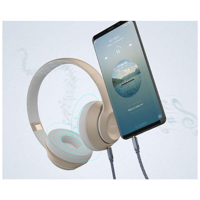 Кабель мультимедійний 3.5mm M to 3.5mm M 1.2m gray Essager (EYP35-DY0G)