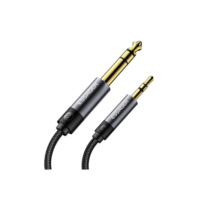 Кабель мультимедійний 3.5mm M to 6.5mm M 1.2m Essager (EYPMM-XL0G-P)