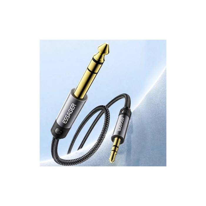 Кабель мультимедійний 3.5mm M to 6.5mm M 1.2m Essager (EYPMM-XL0G-P)