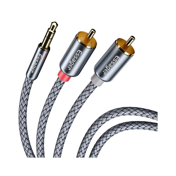Кабель мультимедійний 3.5mm M to 2xRCA M 2.0m Essager (EYPZJ-MYA0H)