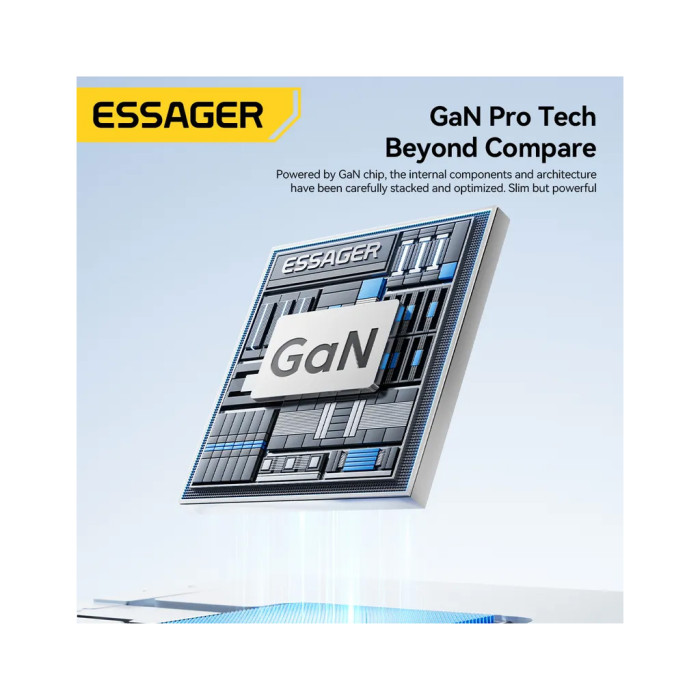 Зарядний пристрій Essager 3xUSB-C + 3xUSB-A 85W GaN black (EZC85W-SXB0G-Z)
