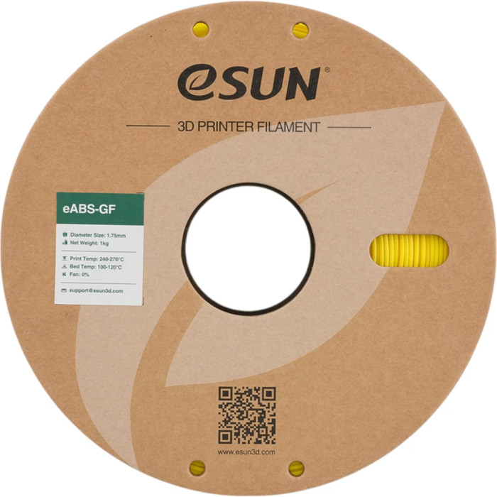 Пластик для 3D-принтера eSUN EABS-GF 1,75mm 1kg YELLOW (EABS-GF-P175Y1)