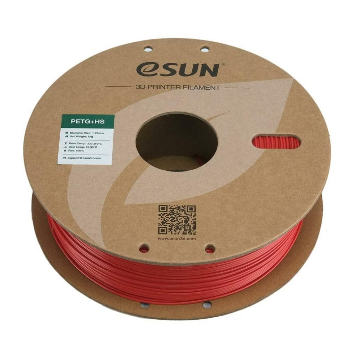 Пластик для 3D-принтера eSUN ePETG+HIGH SPEED 1,75mm 1kg FIRE ENG RED (EPETG+HS-P175FR1)