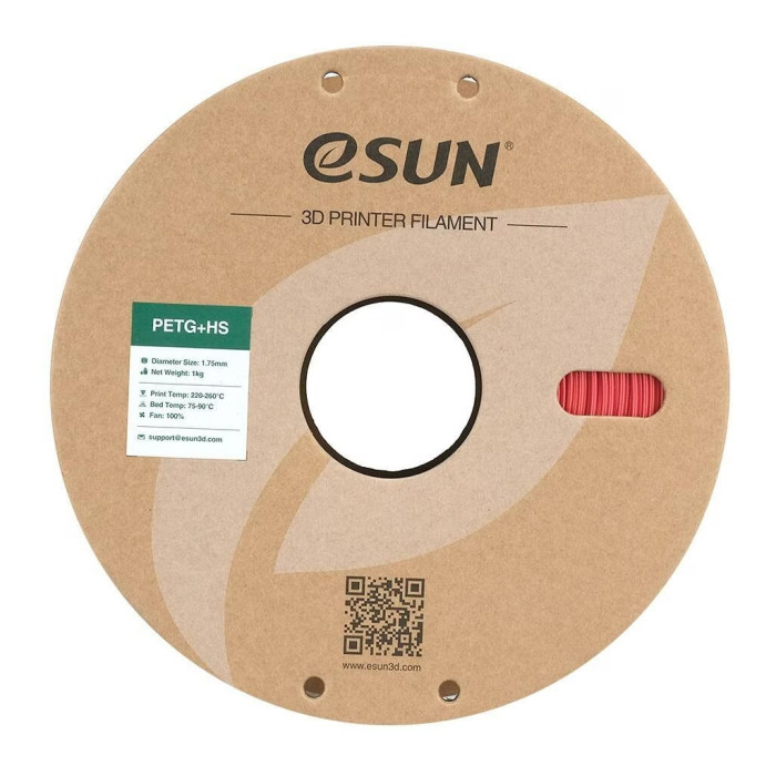 Пластик для 3D-принтера eSUN ePETG+HIGH SPEED 1,75mm 1kg SOLID RED (EPETG+HS-P175SR1)