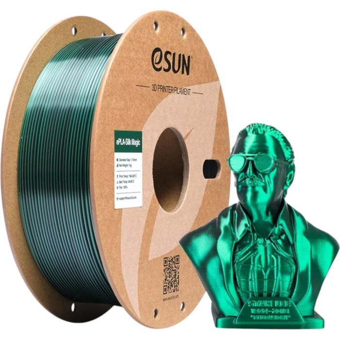 Пластик для 3D-принтера eSUN ePLA-Silk Magic 1кг, 1.75мм, Black Green (EPLA-SILKMAGIC-P175BG1)