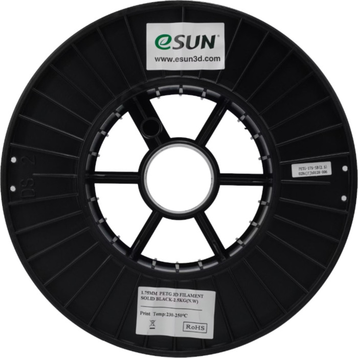 Пластик для 3D-принтера eSUN PETG 1,75mm 2,5kg BLACK (PETG175SB2.5)