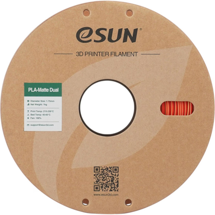 Пластик для 3D-принтера eSUN PLA matte dual 1,75mm 1kg RED YELLOW (PLA-MTD175B-RY1P1)