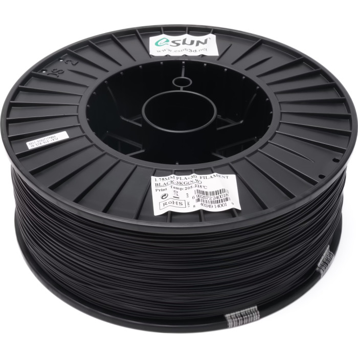 Пластик для 3D-принтера eSUN PLA+ 1.75мм, 3кг, Black (PLA+175B3)