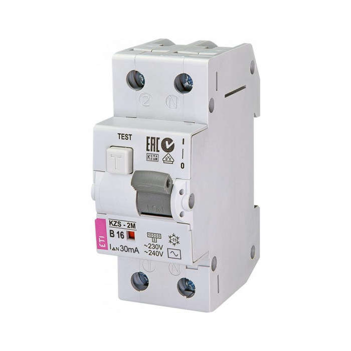 Автоматичний вимикач ETI KZS-2M B 16/0,03 тип AC (10kA)