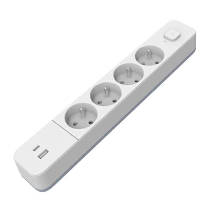 Мережевий фільтр живлення EUROELECTRIC Х4 10А 2м USB, Type-C, Black (EE-104USB/C-2M)