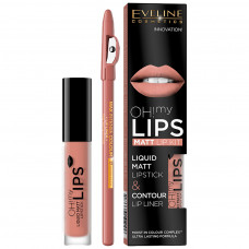 Набір косметики Eveline Cosmetics Oh! My Lips №01 помада + олівець для губ (5901761966671)