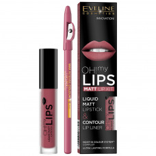 Набір косметики Eveline Cosmetics Oh! My Lips №06 помада + олівець для губ (5901761966725)