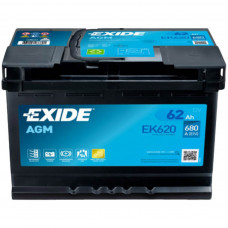 Акумулятор автомобільний EXIDE START-STOP AGM 62Ah Ев (-/+) (EK620)