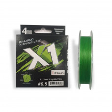 Шнур Favorite X1 PE 4x 150m 0.5/0.117mm 9lb/4.1kg Light Green (1693.11.27)