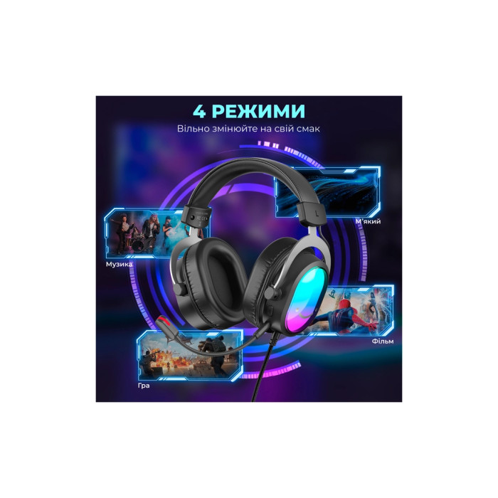 Навушники Fifine H16 7.1 RGB Black (H16)