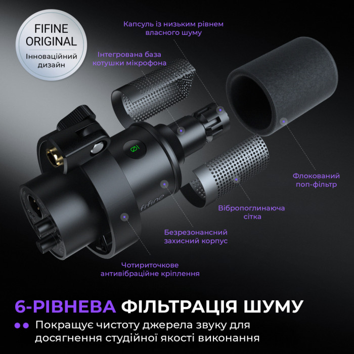 Мікрофон Fifine K688CT USB/XLR Black (K688CT)