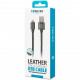 Дата кабель USB 2.0 AM to Lightning leather black Forever (GSM032491)