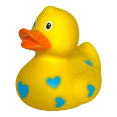 Іграшка для ванної Funny Ducks Качка Жовта у блакитних сердечках (0905)